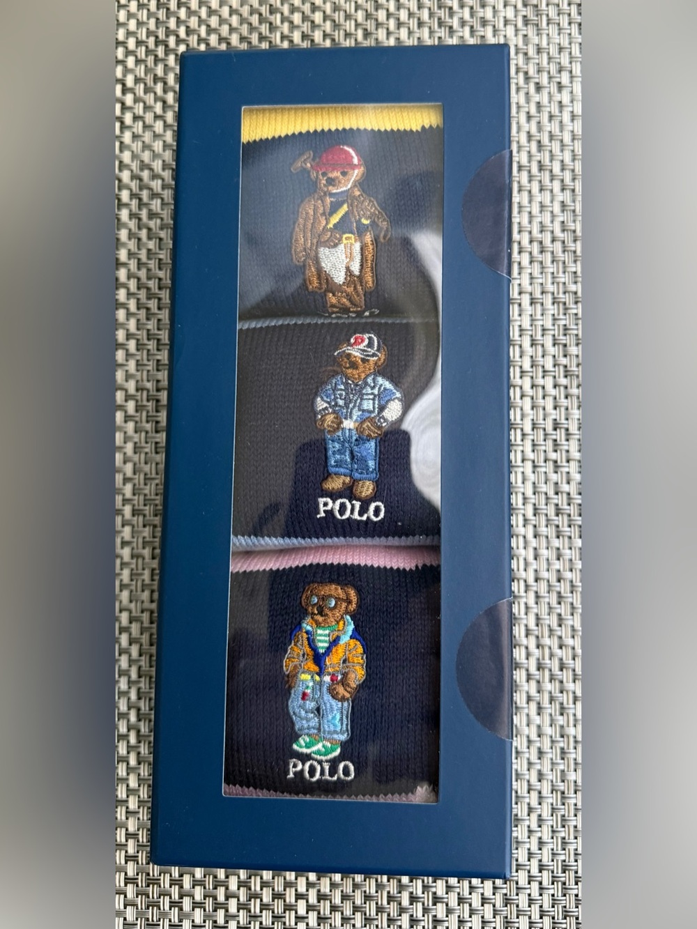 Polo by Ralph Lauren Navy Socks with Embroidered Polo Bear Trio